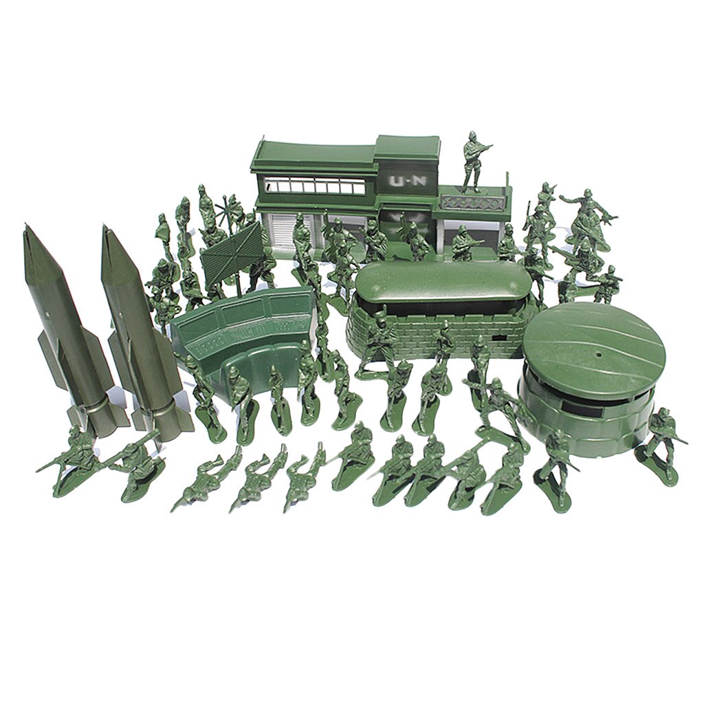 56Pcs Set Model Playset Toy Soldier Army Men 5Cm Action Figures