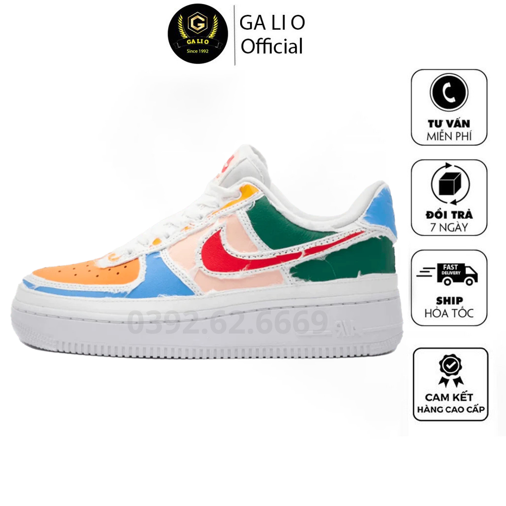 Giày Sneaker AF1 Xé 2 Màu Full Box Full Phụ Kiện