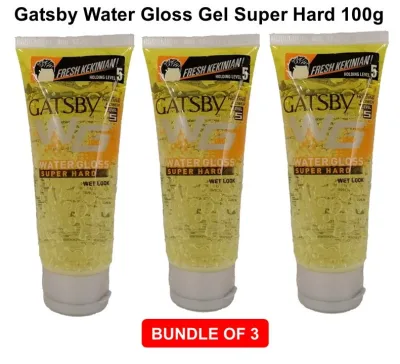 GATSBY WATER GLOSS GEL SUPER HARD 100G [BUNDLE OF 3] RELBE BEAUTY