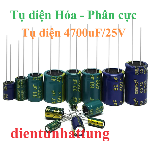 TỤ ĐIỆN PHÂN CỰC 1000UF/6.3V - 1000UF/25V - 1000UF/35V  TỤ HÓA TẦN SỐ CAO