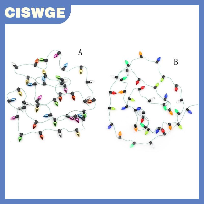 CISWGE 1m Nhà búp bê thu nhỏ một chuỗi đèn giáng sinh bằng nhựa nhiều màu