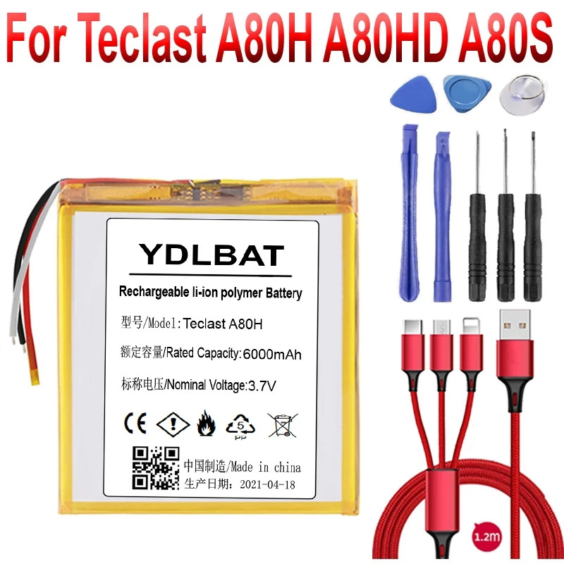 New brand 3.7V 6000mAh Teclast A80H A80HD A80S A80se X80H X80HD X80 Plus & Pro & Power Tablet PC Li-Po Rejected Replacement A cell ราคา 771 บาท*ส่งฟรี