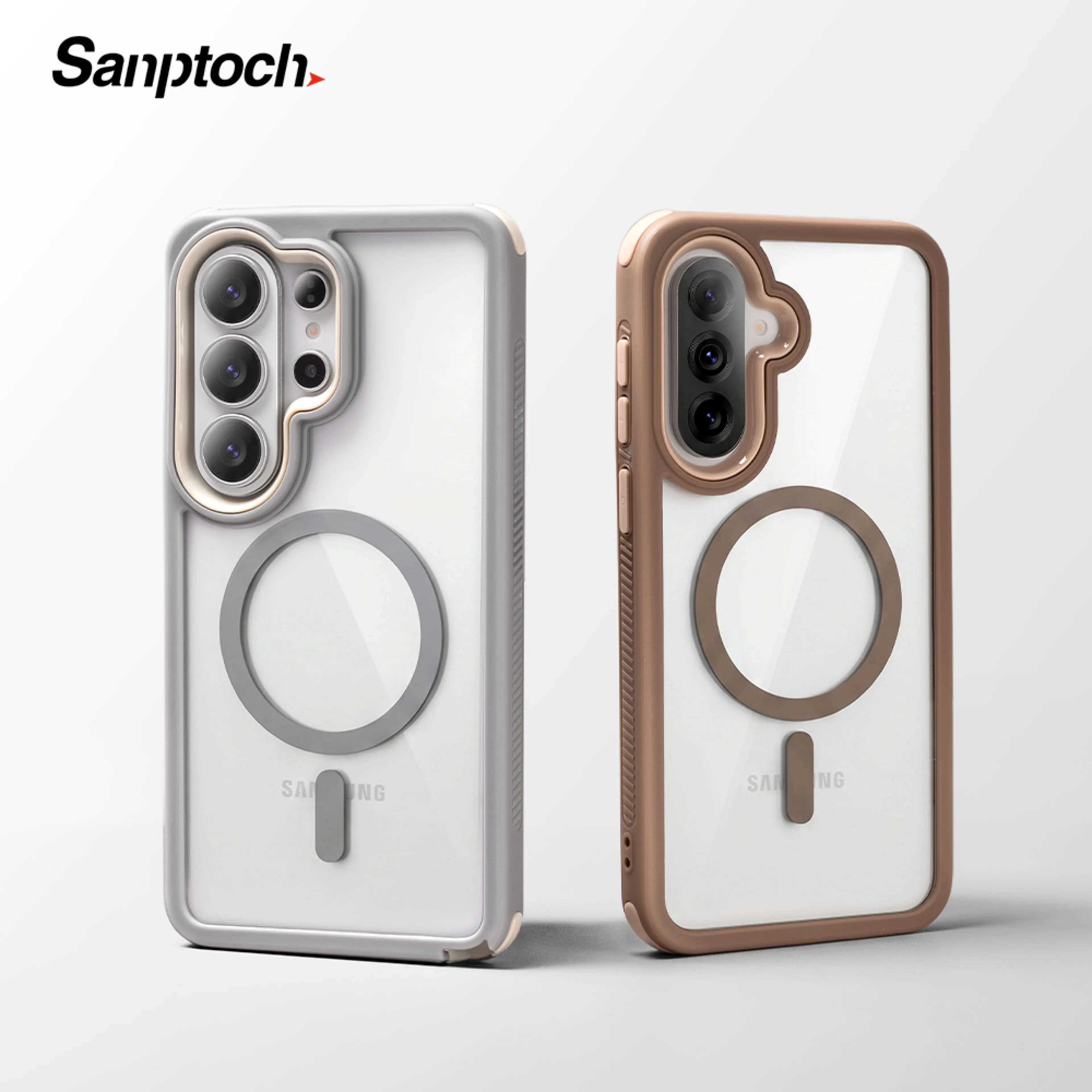 Sanptoch For Magsafe Mecha Shockproof Phone Case For Samsung Galaxy S26 S25 S24 S23 Ultra Plus Military-drop Bumper Cover For Galaxy S26 S25 S24 S23 FE A35 A36 A37 A55 A56 A57 Anti-slip Protection Casing