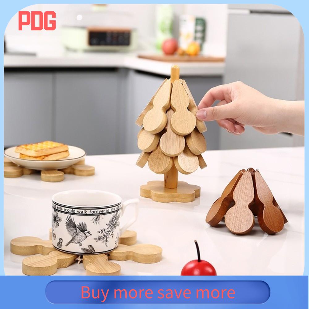 PDG Đa chức năng Đế lót ly hình cây thông Noel Chống bỏng Chịu nhiệt Đế lót ly chịu nhiệt Thiết kế cây thông Noel Có thể gập lại Đế lót ly có thể gập lại Sử dụng tại nhà