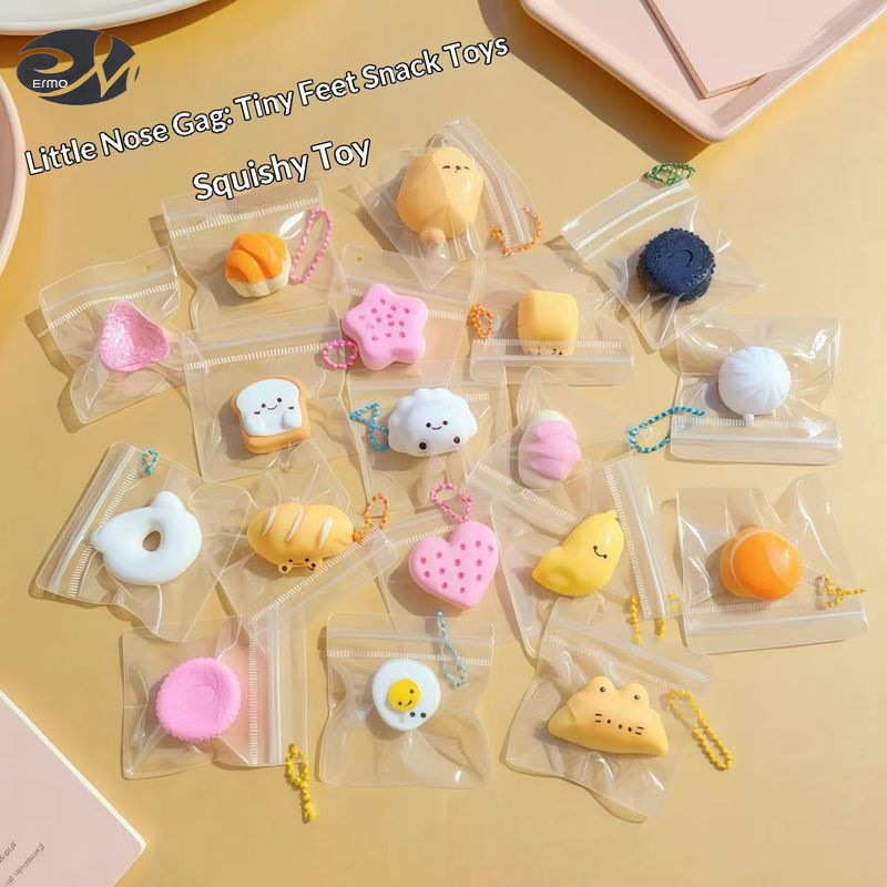 Ermo Cute Food Simulation Touch Toys Mini Burger Bread Reduces Stress and Is Suitable for Children and Adults. ราคา 20 บาท*ส่งฟรี