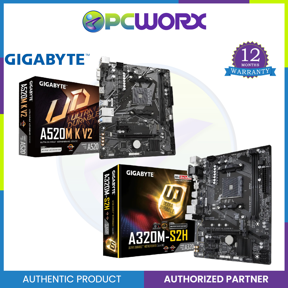 Gigabyte A320M / A520M-K V2 DDR4 AM4 A/L mATX Motherboard