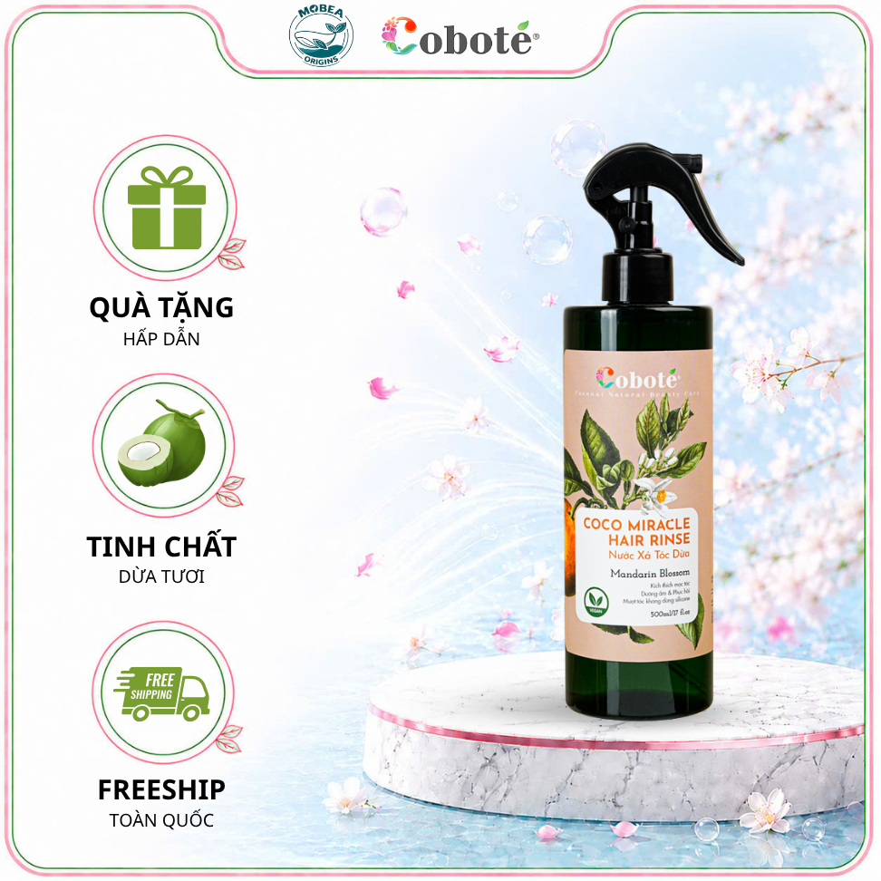 Nước xả dừa hương hoa quýt giúp tóc suôn mượt, bồng bềnh, lưu hương 48h 100ml/500ml