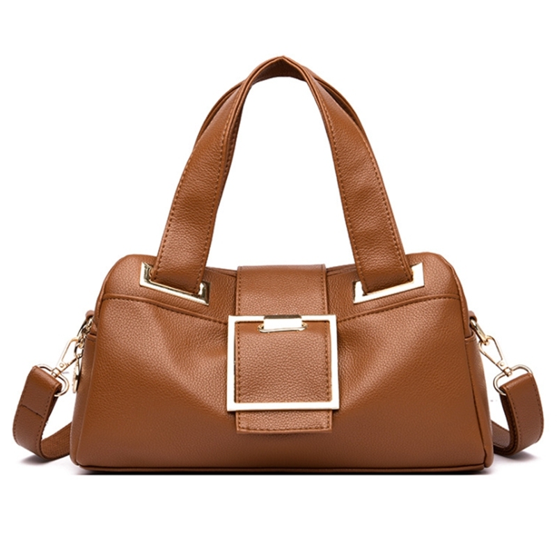 Women Leather Handbags Vintage Soft Leather Female Crossbody Shoulder Bag Designer High Capacity Top-Handle Bag