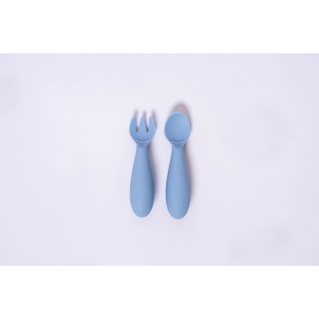 Bộ thìa nĩa silicon cao cấp Mămmy chính hãng Baby Spoon & Fork Set