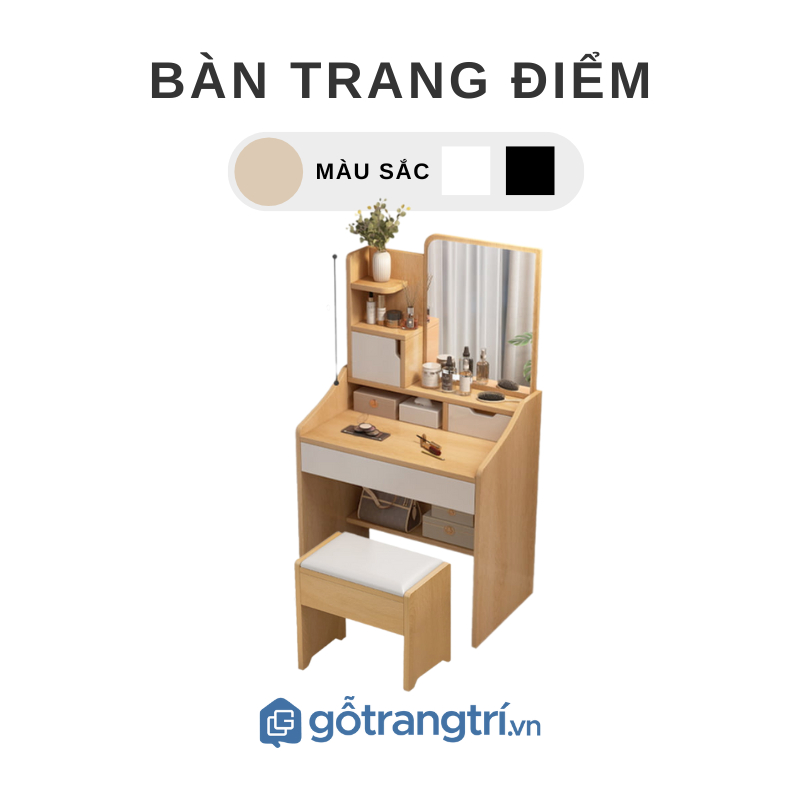 Bàn Trang Điểm Ngồi Bệt Bằng Gỗ MDF Thiết Kế Hiện Đại Gotrangtri.vn GHS 41580