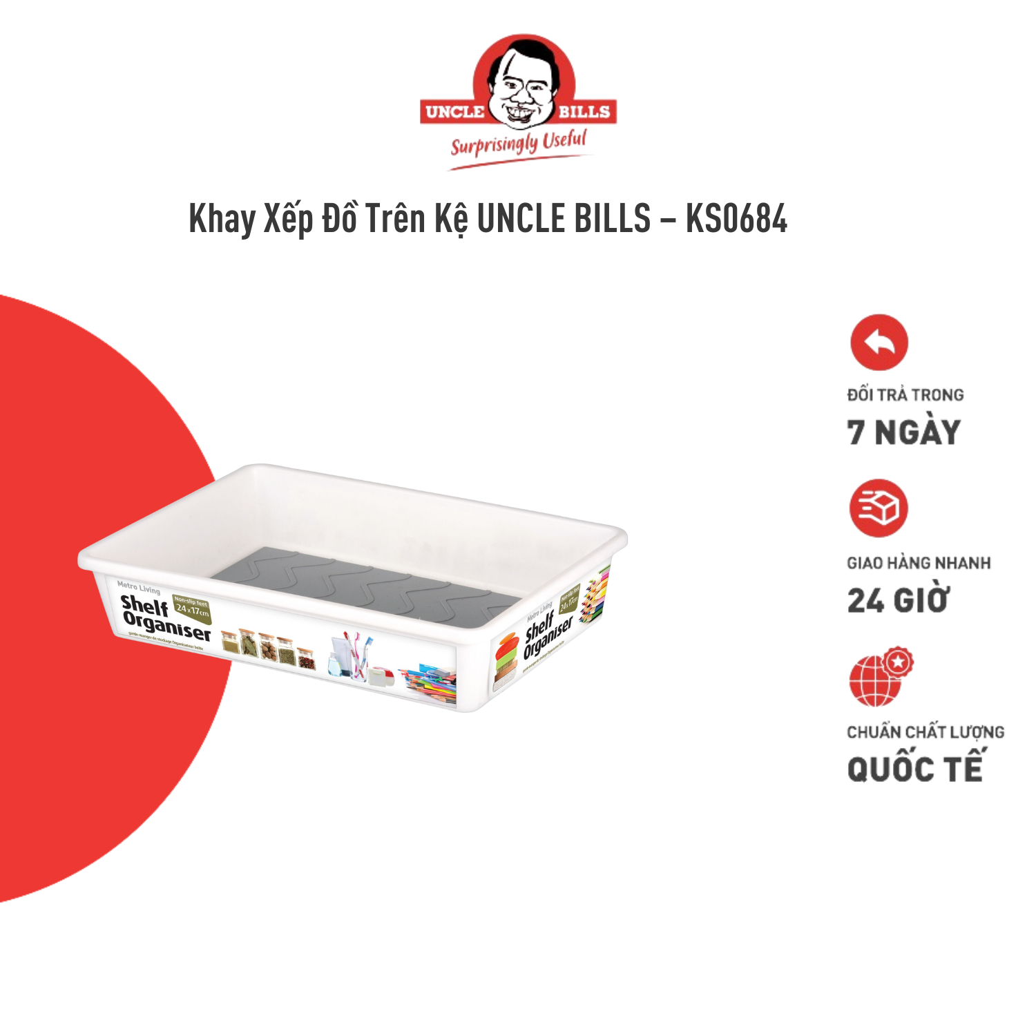 Khay xếp đồ đa năng 24.5 x 17cm ubl ks0684