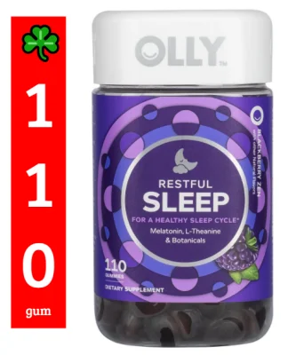 ☘️110ct EXP 07/2022 Olly Sleep with 3mg Melatonin 110 Gummies blackberry- 55 days supply- Direct Imported From U.S.A