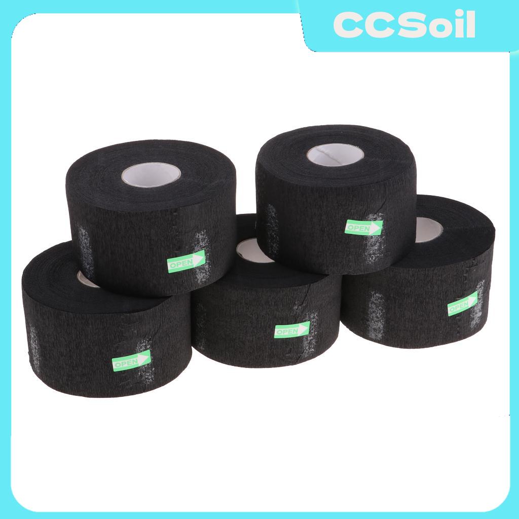 CCsoil 5 cuộn dây cổ giấy dùng một lần co giãn tiệm hớt tóc cuộn cổ khăn choàng cắt tóc