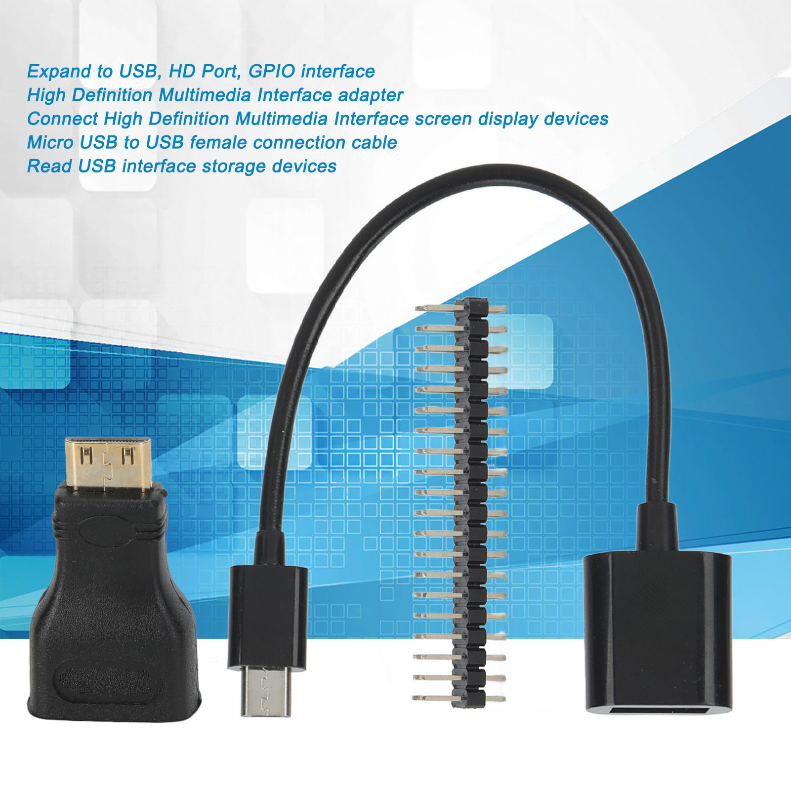 For Raspberry Pi Zero Kit 3 in 1 Extend Set 40P Pin Header High Definition Multimedia Interface Adapter Complete ABS for Microcomputer Harga  14 Ringgit*Penghantaran Percuma