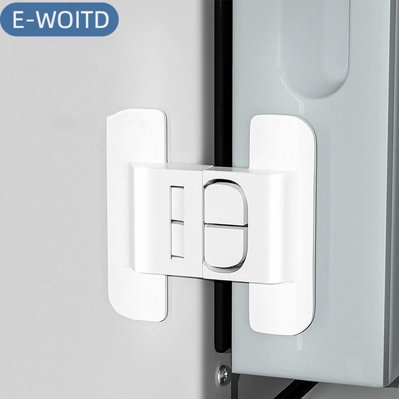 【E-WOITD】 Mới 1pcs tủ lạnh nhà khóa an toàn tủ lạnh tủ đông khóa cửa đa chức năng khóa an toàn trẻ em bảo vệ an ninh