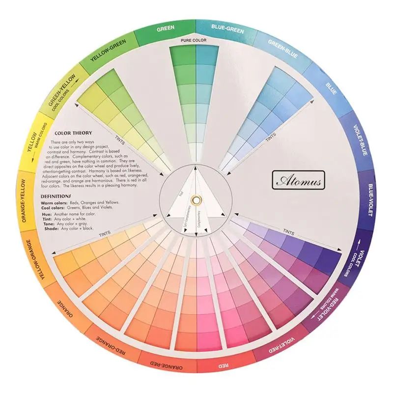 Rotation Wheel Color Board Chart Mixed Tool Painting supplies Creative Color Wheel colour chart Learning for Woman