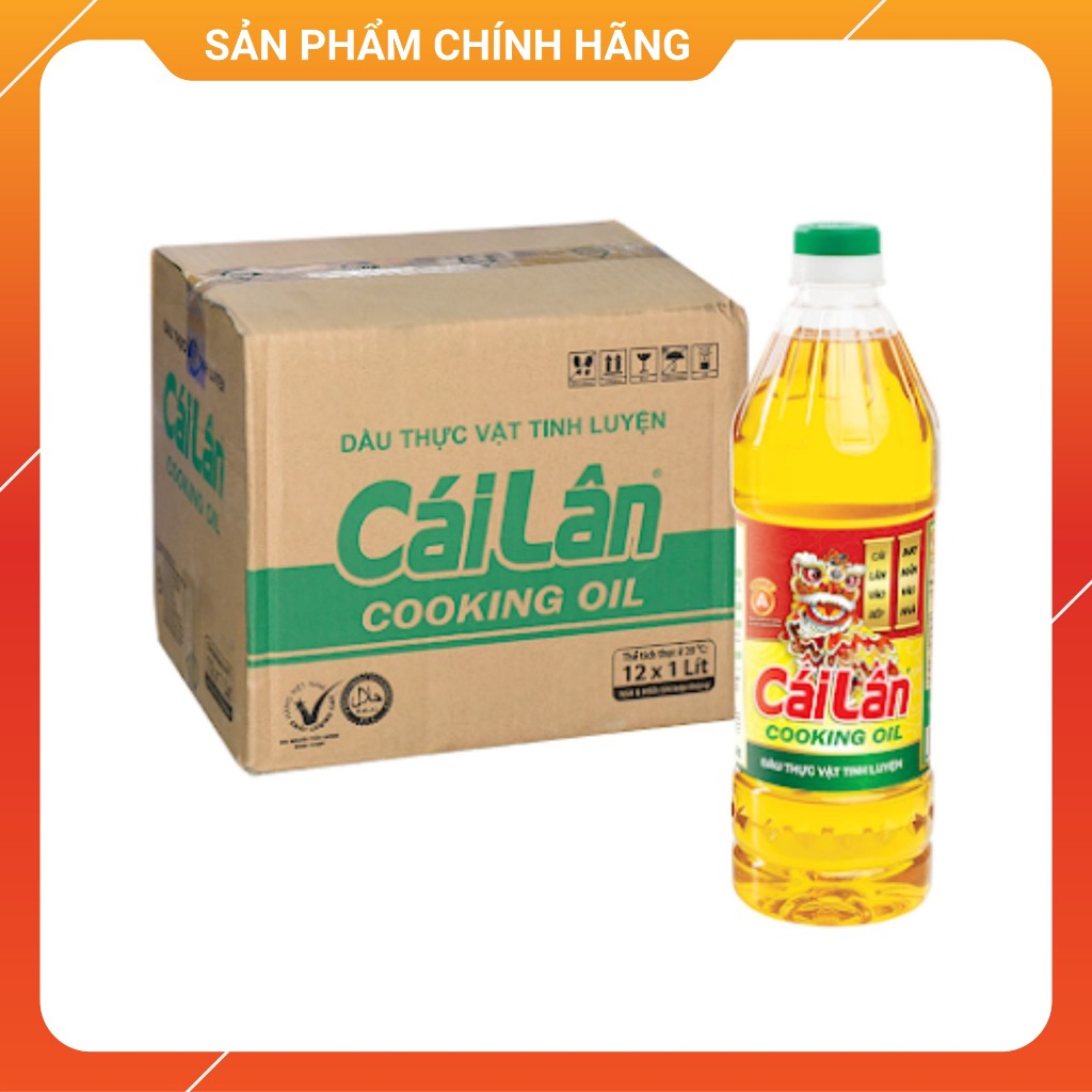1 Thùng dầu ăn thực vật Cái Lân 1 lít ( 12chai 1 lít ) , date mới , chuyên sỉ