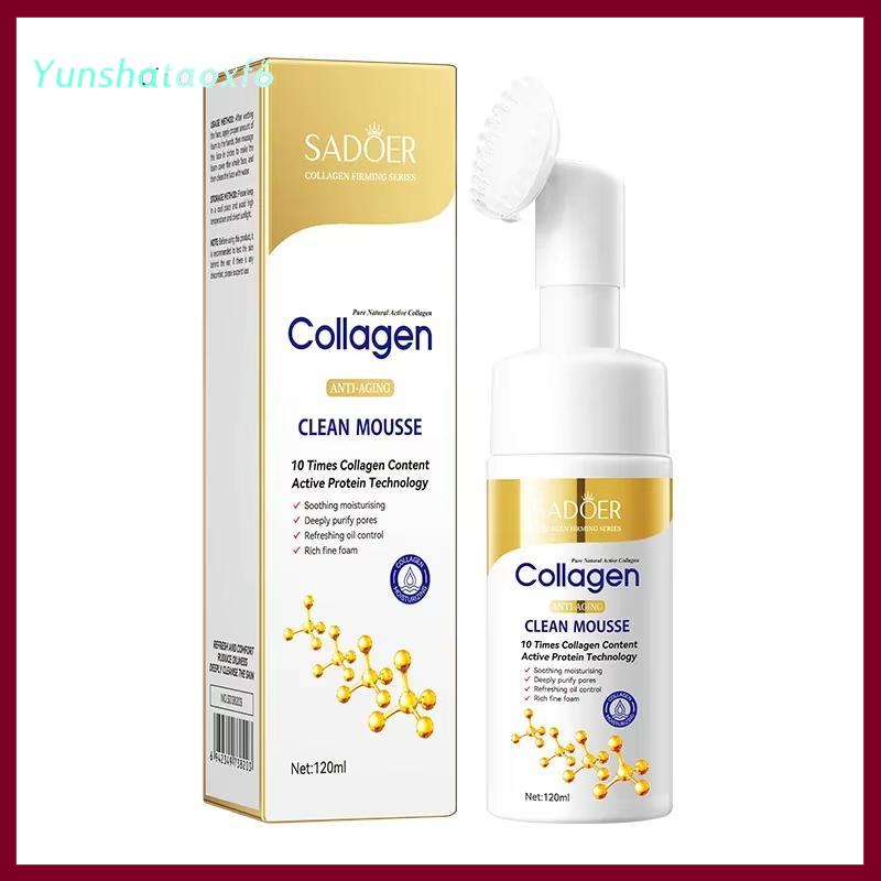 yunshataoxf Sadoer Collagen Sữa rửa mặt Mousse làm sạch sâu chăm sóc da dưỡng ẩm làm săn chắc rửa mặt bọt sữa rửa mặt sản phẩm chăm sóc da
