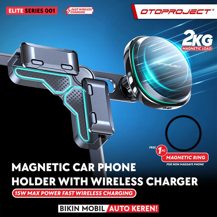 OTOPROJECT - MAGNETIC PHONE HOLDER WITH WIRELESS CHARGER ELITE SERIES 001 | HOLDER HP MOBIL DENGAN WIRELESS CHARGER - RED MARKEET Harga 1,770,000 rupiah*Gratis Ongkir