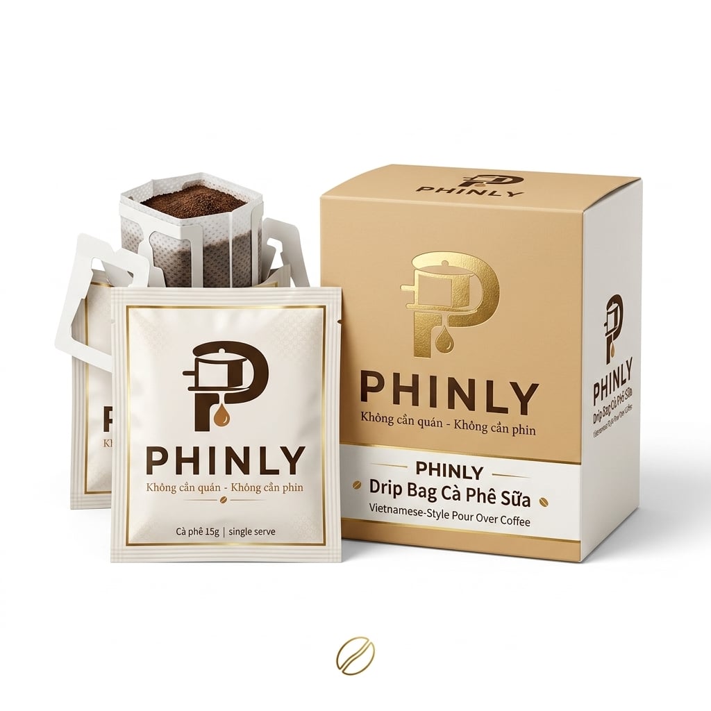 Drip Bag Cà Phê Sữa PHINLY - Hộp 10 gói