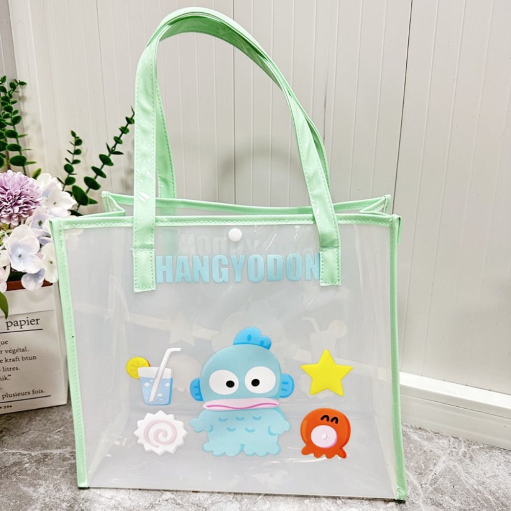 GOUPDO Trong suốt Túi xách thạch sanrios Anime Hoạt hình dễ thương Túi tote du lịch  Tay cầm bền Túi giặt - 8