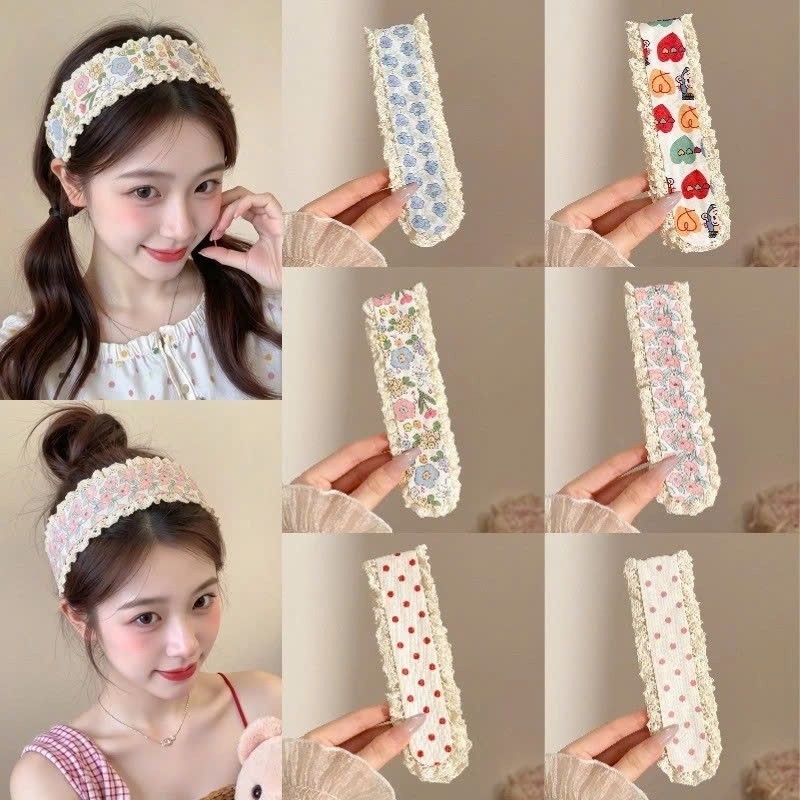 Băng đô miếng dán mái tóc cute viền ren hottrend cài giữ tóc gọn gàng xinh xắn mẫu mới phong cách Hàn Quốc dễ thương