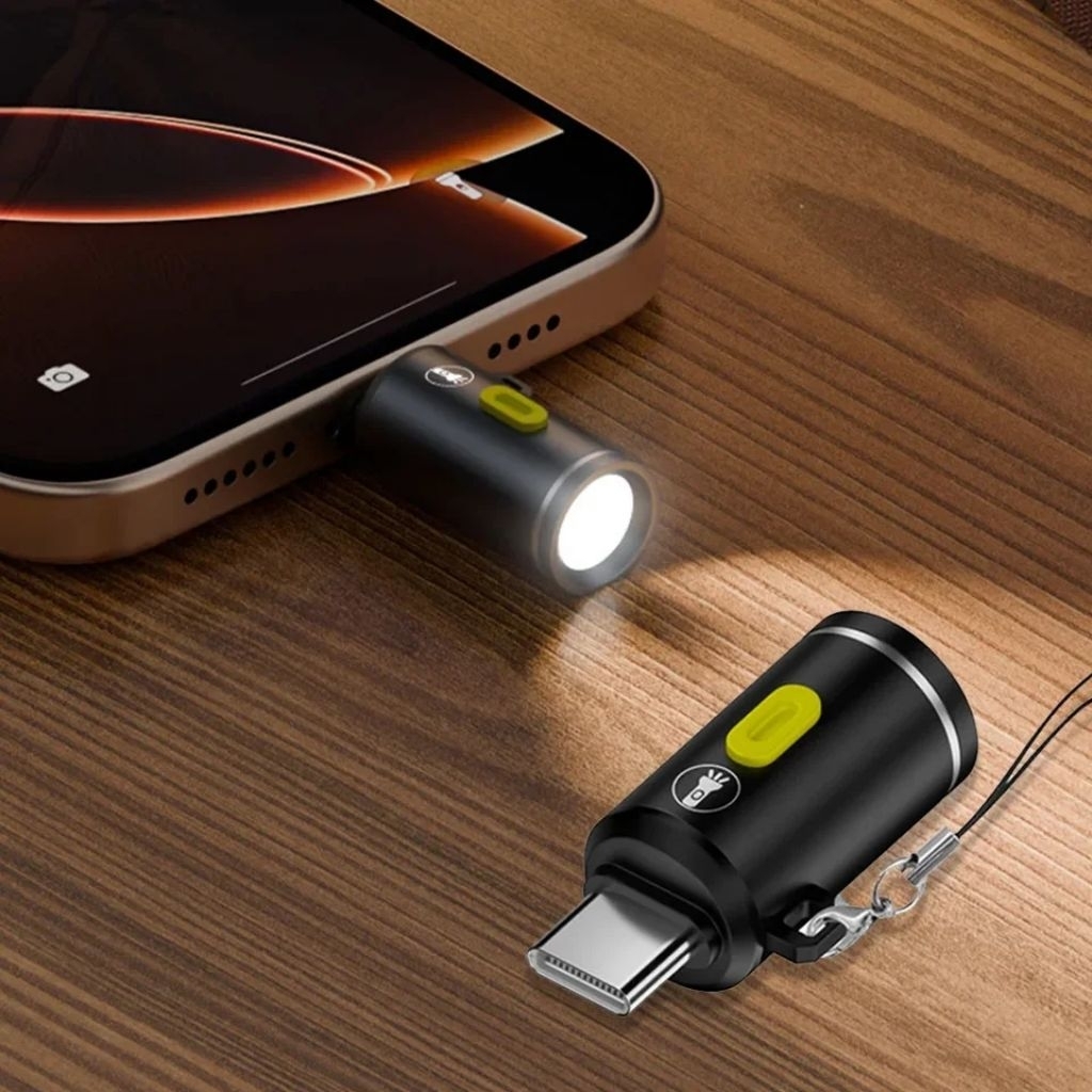 Đèn MÓC KHÓA USB C, có dây buộc 230 Đèn pin Mini loại C Lumens cao cấp, Đèn pin móc khóa cắm và chạy di động Điện thoại