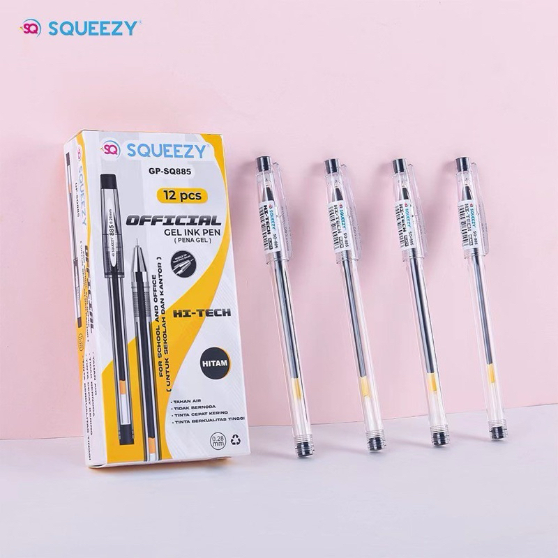 [12 Pulpen] HI-Tech Gel 0.28mm - SQUEEZY HI-TECH