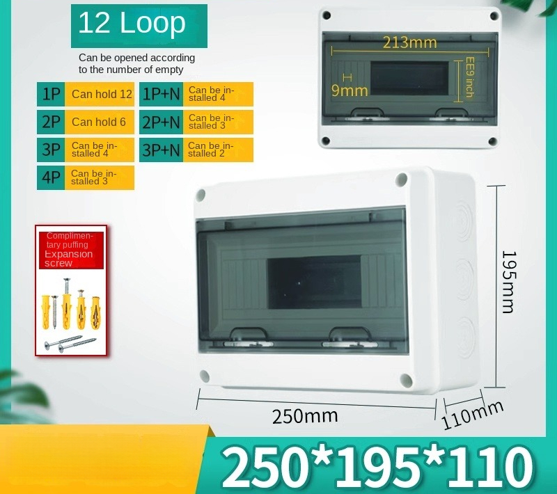 Hộp Phân Phối 12 Mạch (ABS/PC) | Hộp Phân Phối Điện Chống Nước 5-24 Mạch ABS-PC IP65 – Ngoài Trời, Gia Dụng