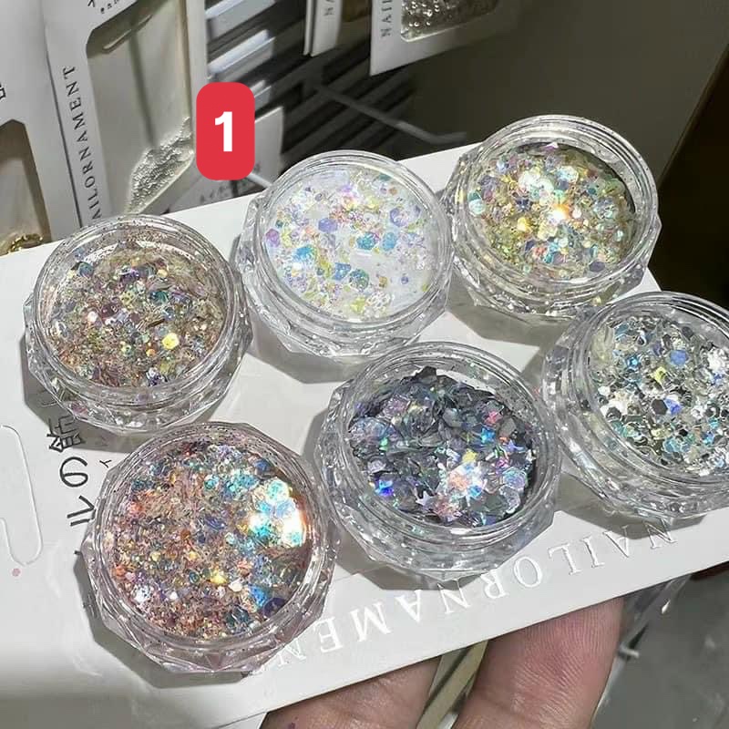 Set nhũ phản quang, nhũ vây cá set 6 hũ