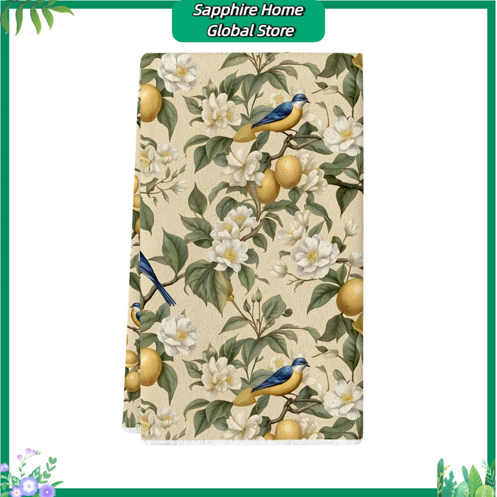 romaine Lemon Print Dish Towel Multi-purpose Kitchen Rag Lemon Kitchen Towel Microfiber Absorbent Dish Cloth Farmhouse Style Hand Towel for Kitchen Bathroom Party Decor – Quick Dry Durable Multipurpose - 3
