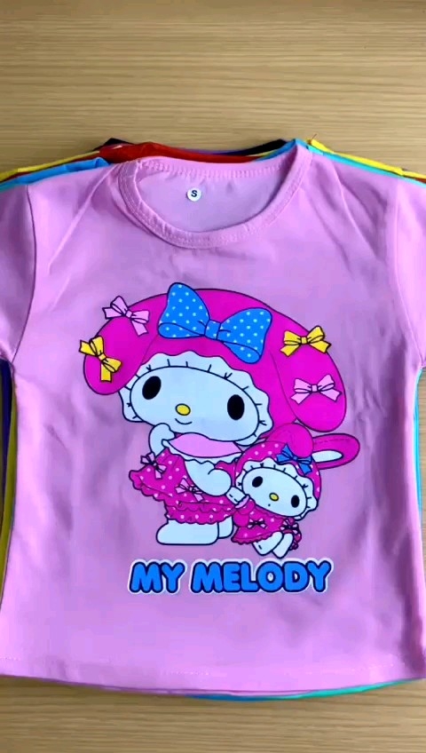 kaos anak perempuan my melody lengan pendek usia 1-12 tahun / baju anak cewek