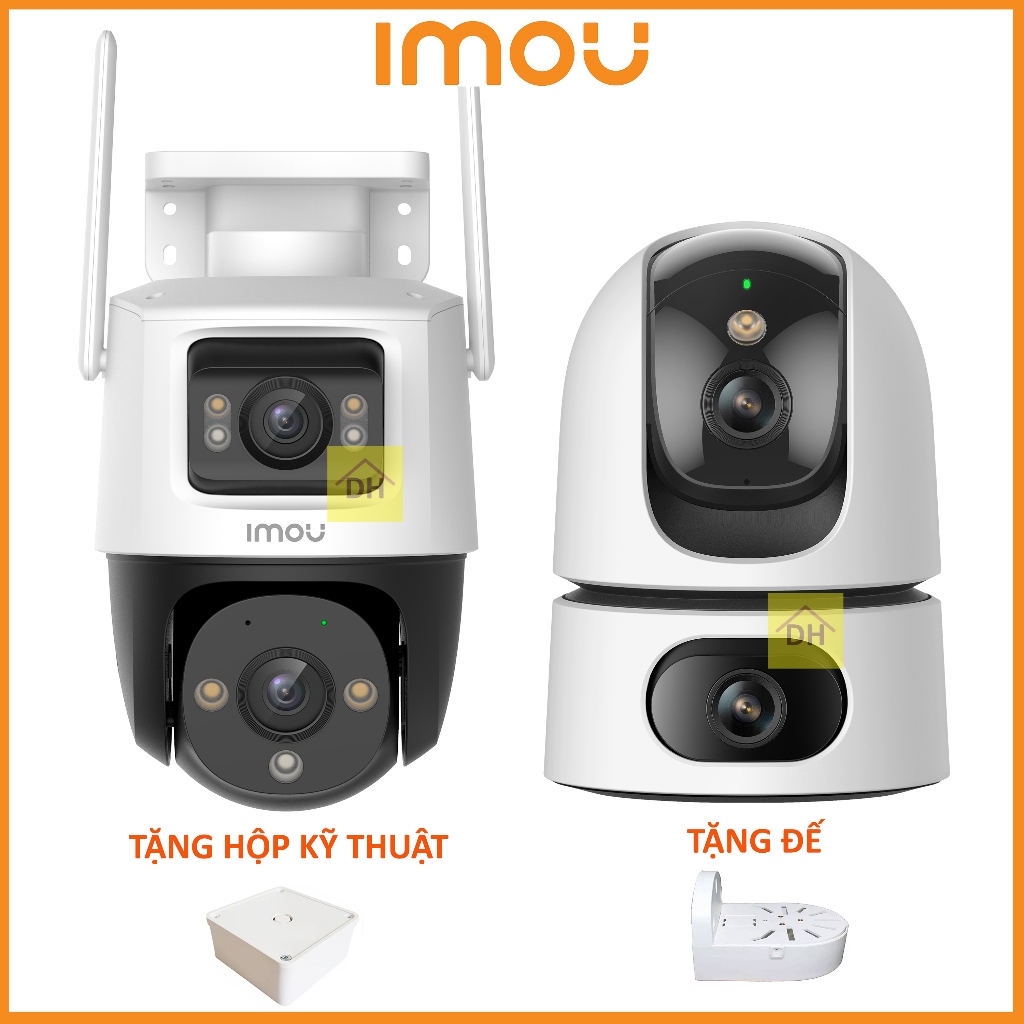 Camera 2 Mắt IMOU 10Mpx/6Mpx Xem 2 Hướng, Đàm Thoại 2 Chiều, Xoay 360 Độ, Ban Đêm Có Màu, trong nhà ngoài trời