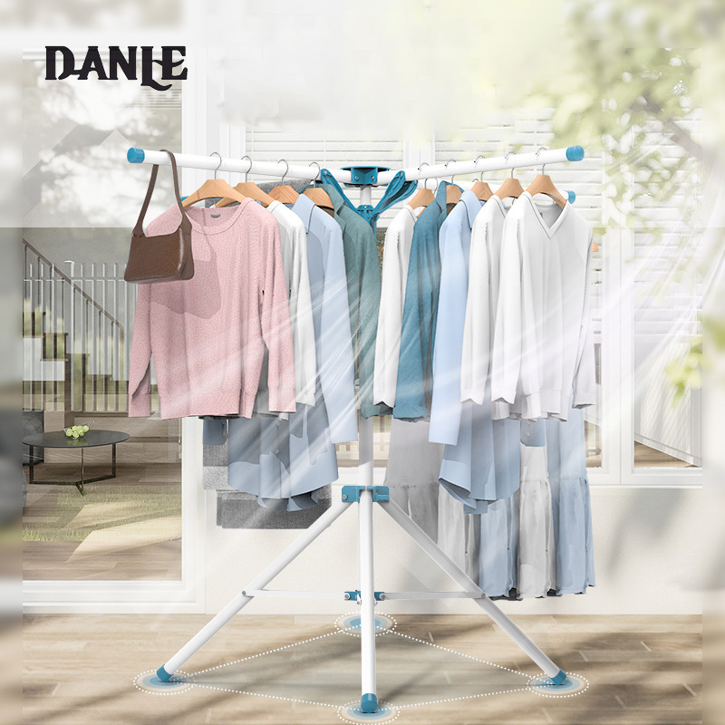 Drying rack floor-to-ceiling, folding, indoor and outdoor drying of cool clothes at the four corners, retractable pole in the bedroom, drying quilts on the balcony at home ราคา 685 บาท*ส่งฟรี