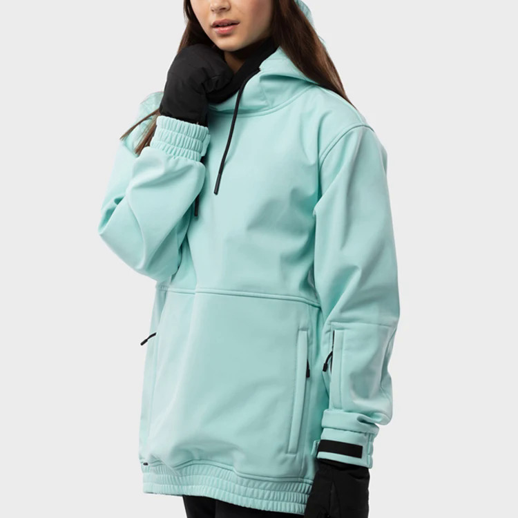 Anorak winter snow wear women snowboard jacket soft shell waterproof pullover hoodie ski jacket