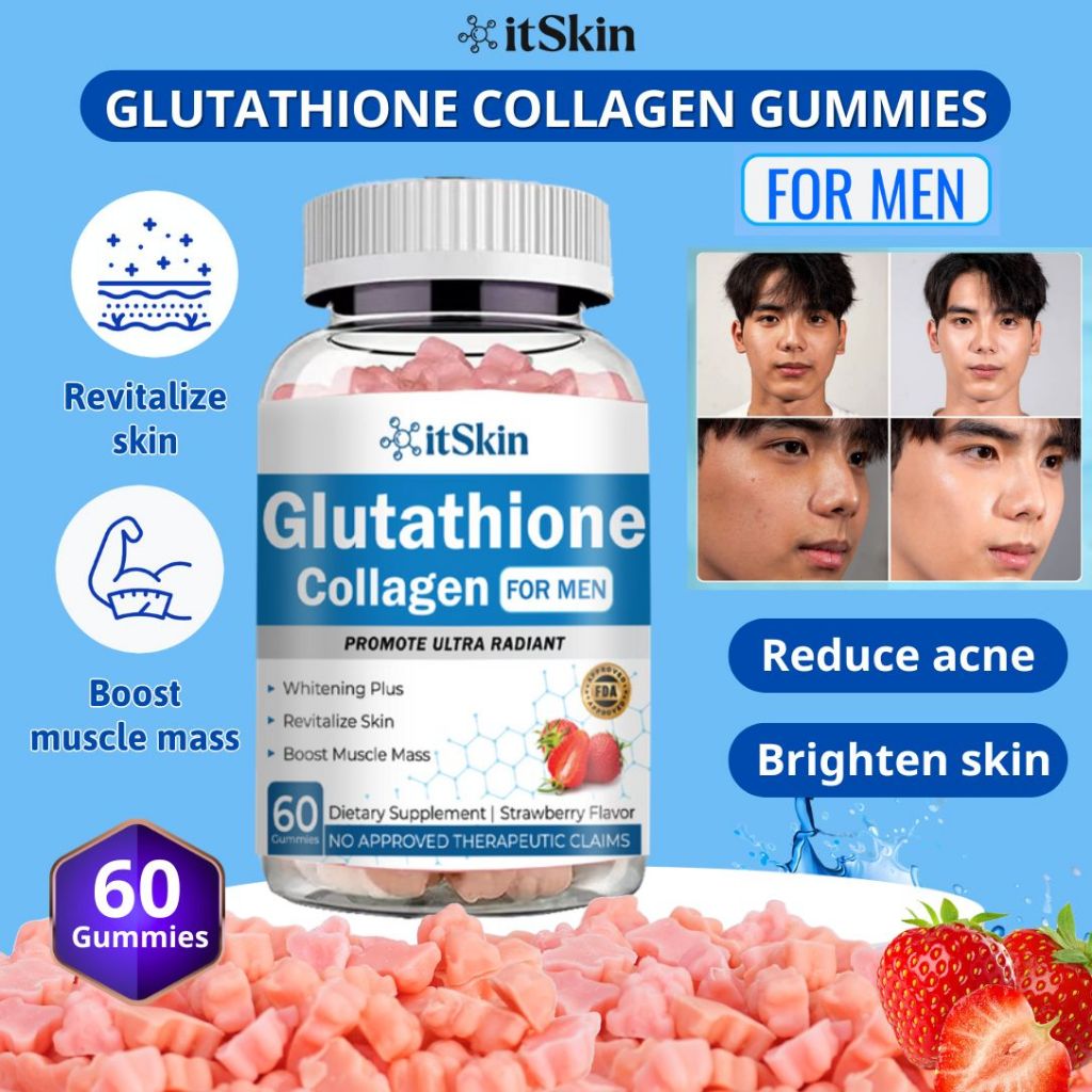 it skin glutathione collagen for men Itskin Gummies Anti-Aging Whitening Boost muscle Skin Rejuvenation ITSKIN Glutathione Collagen Flawless Gummies Anti-Aging Whitening Skin Absorb Faster 60 PCS #itskin Itskin Glutathione Collagen Gummies For