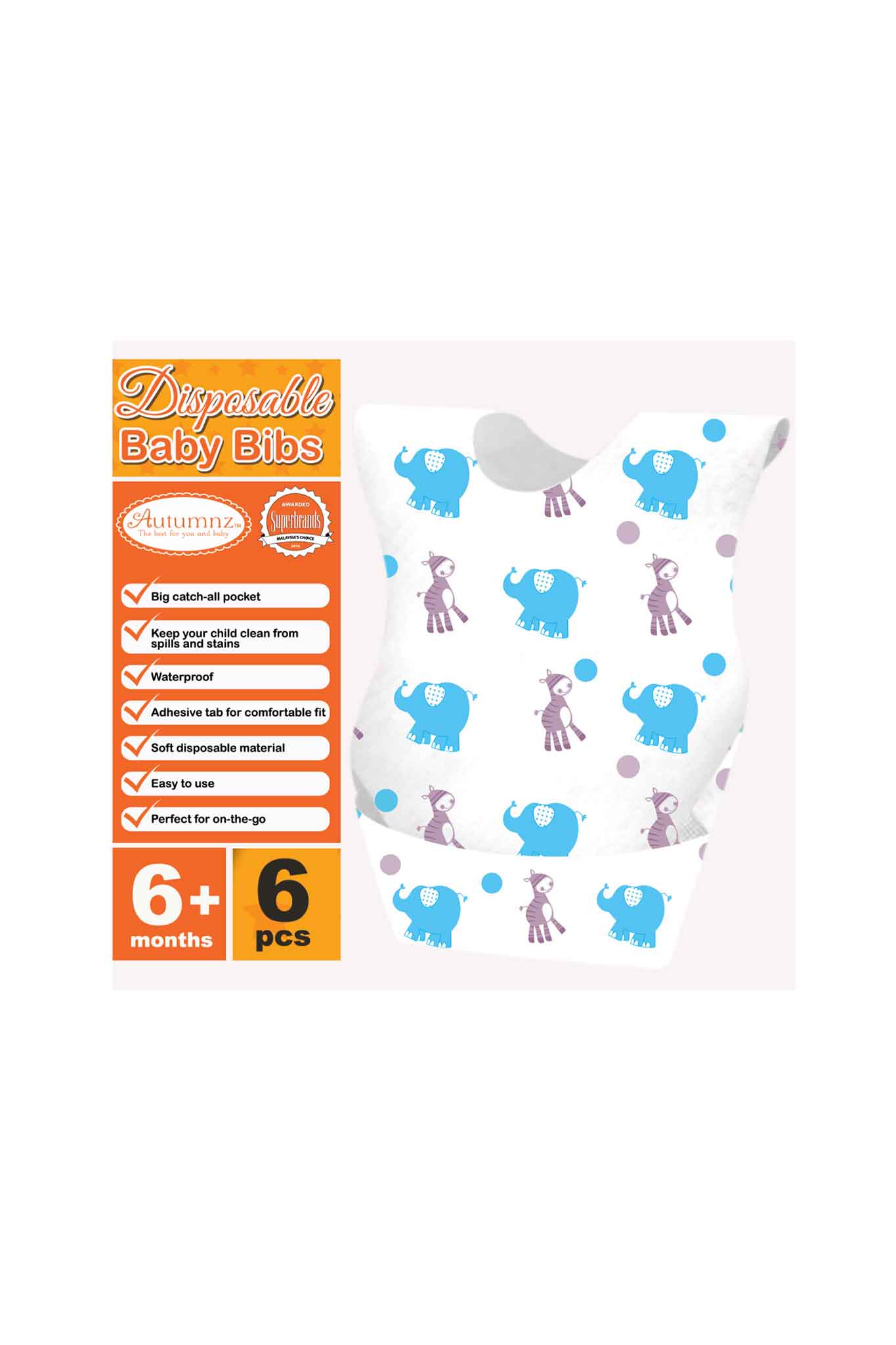 Autumnz Disposable Bib - 6 pcs