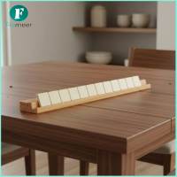 Flameer Handshands-off Gaming Wooden Mahjong Rack Polished Finish Tile Game Tile Holder Solid Wood Game Tray for Seniors Kids Family Gatherings