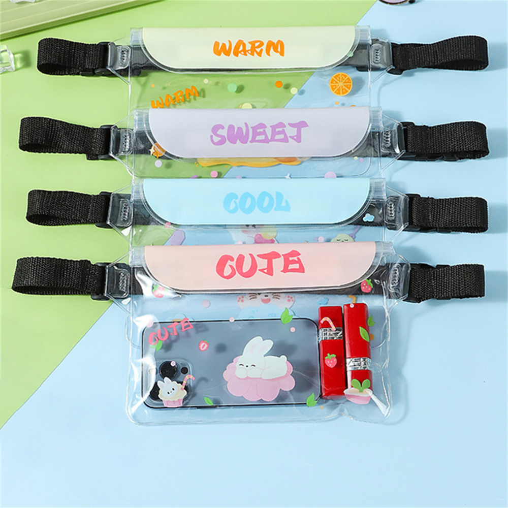 HUIIUH Cartoon Large Capacity Phone Waterproof Bag Girl Outdoor Swimming Waterproof Bag Waist Pack Three Layer Waterproof Mobile Phone Bag ราคา  21 บาท*ส่งฟรี