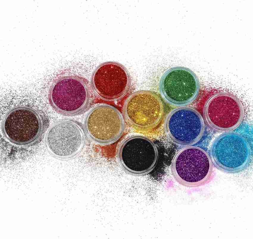 6 / 12  Pcs Set - Loose Pigment Sparkling Dust Glitter Eyeshadow Makeup Palette Tray Box - Dusty Powder Eye Shadow - Mix Multicolor Shade 12 Color Matte Nude Large Size Pallete Shiny Body Shimmer Eyeshade Make Up Nail Art Eye Shades Kit