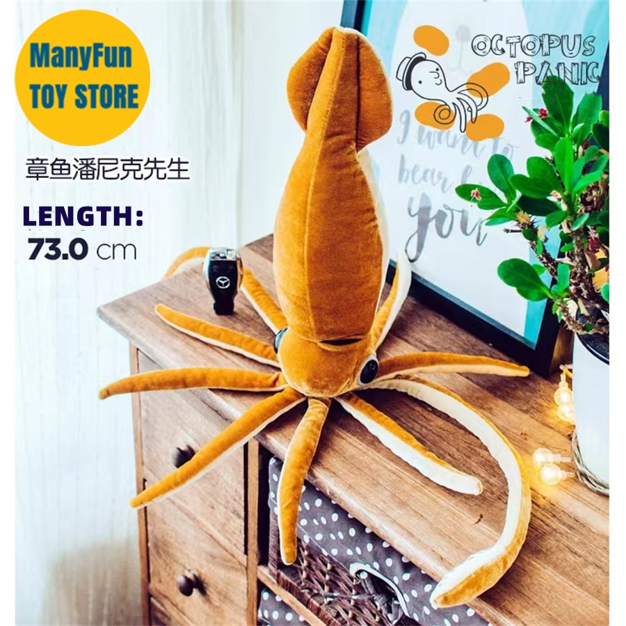 Khổng lồ mực phim hoạt hình dễ thương inkfish plushie mực đồ chơi nhồi bông sống động như thật S mô phỏng Búp bê nhồi bông Kawai Đồ chơi Quà tặng cho trẻ em