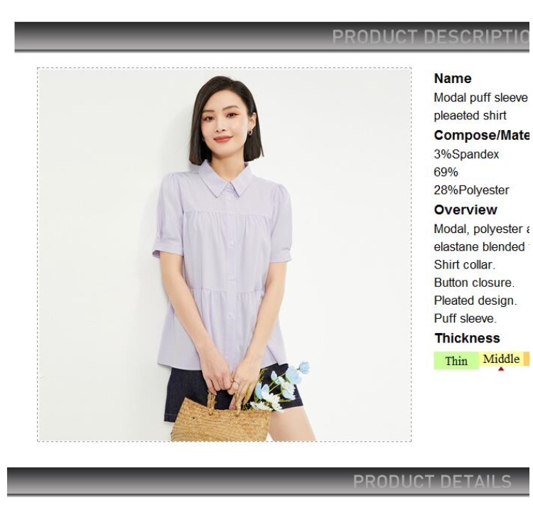 GIORDANO Women Shirts Sweet Gentle Puff Sleeve Blouses Button Closure Short Sleeve Simple Fashion Casual Pleated Shirts 13344201