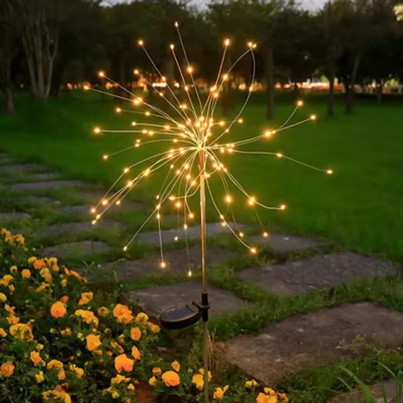 8-Modes Solar Fireworks Light Fairy Lights for Outdoor Waterproof Garden Lawn Christmas
