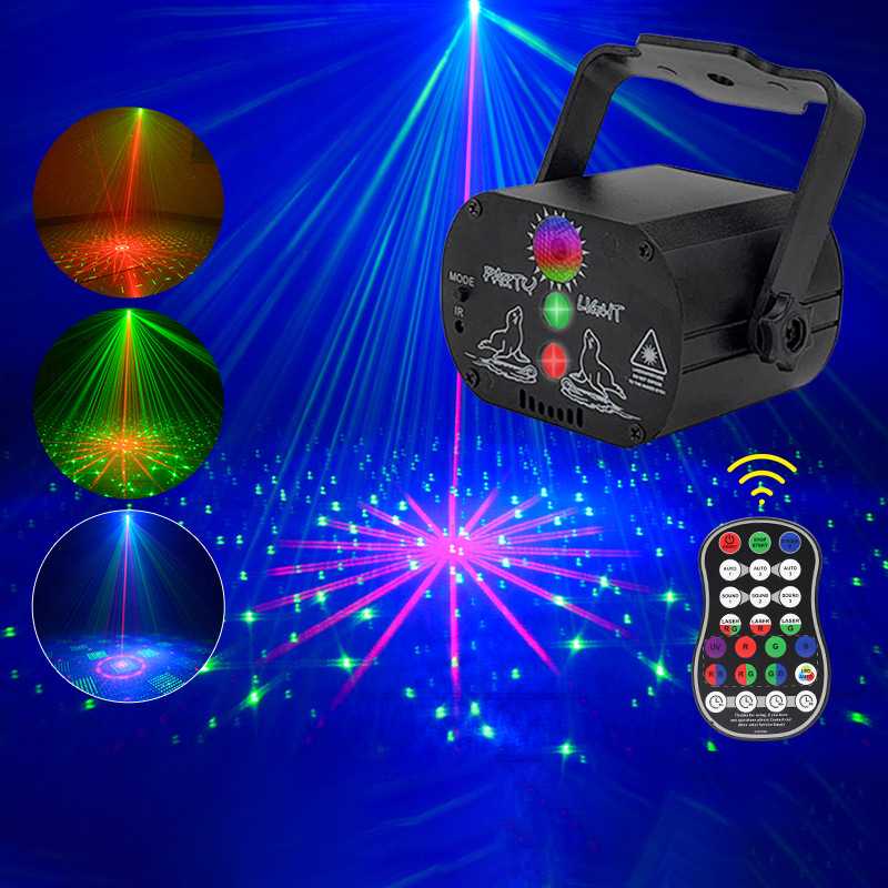 NICLUM Lampu Proyektor Disco RGB 60 Patterns Rechargeable with Remote