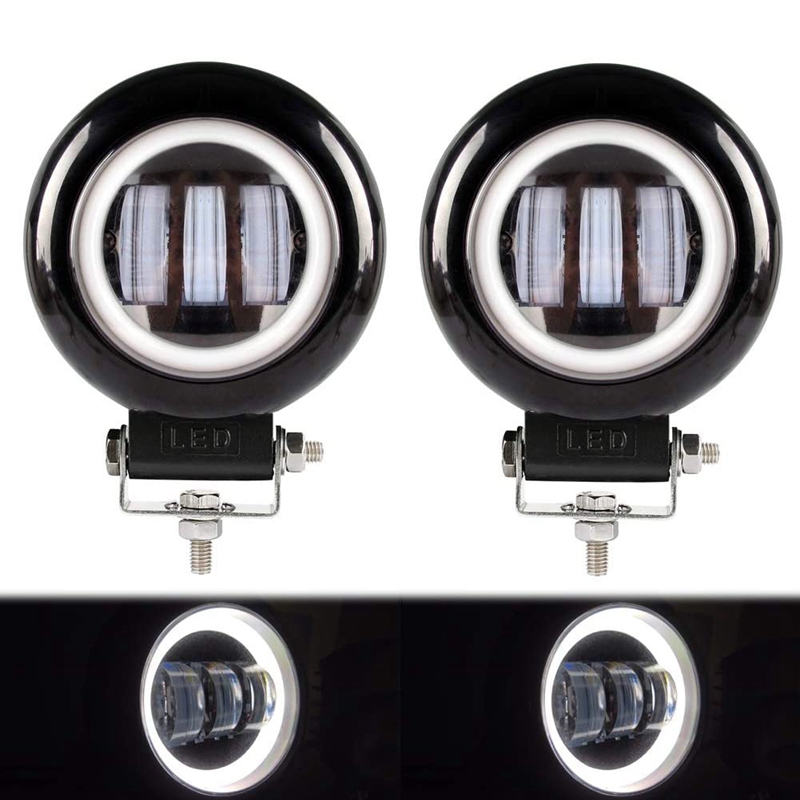 2Pcs 6D Lens Round LED Work Light Headlight for Car ATV SUV UTV Trucks Offroad Motorcycle Driving Lights