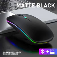 ATO 2.4G Bluetooth Wireless Mouse Rechargeable Bluetooth Mouse Ultra-Thin Silent Mouse Office Notebook Computer Mouse