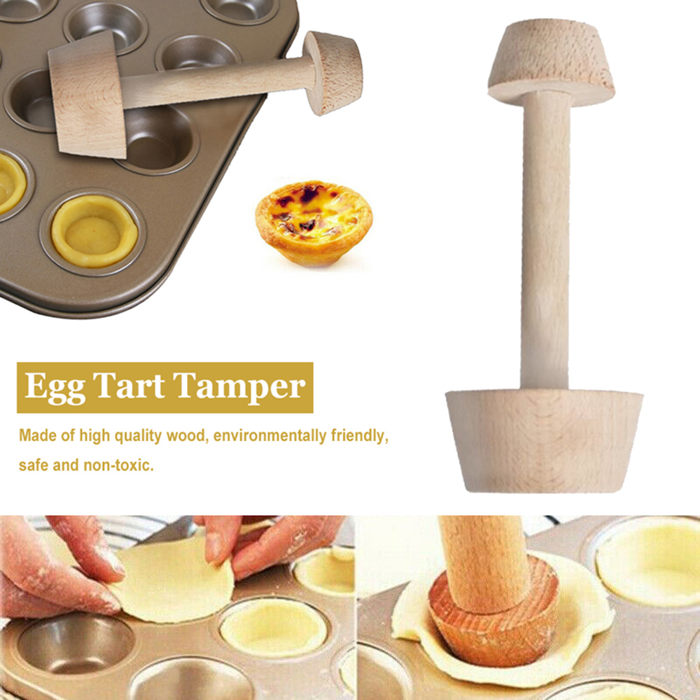 Zhuniedu Mới Lạ Thực Tế Bánh Bằng Gỗ Định Hình Tự Làm hai mặt bánh trứng Tamper Pastry Pusher dụng cụ làm bánh