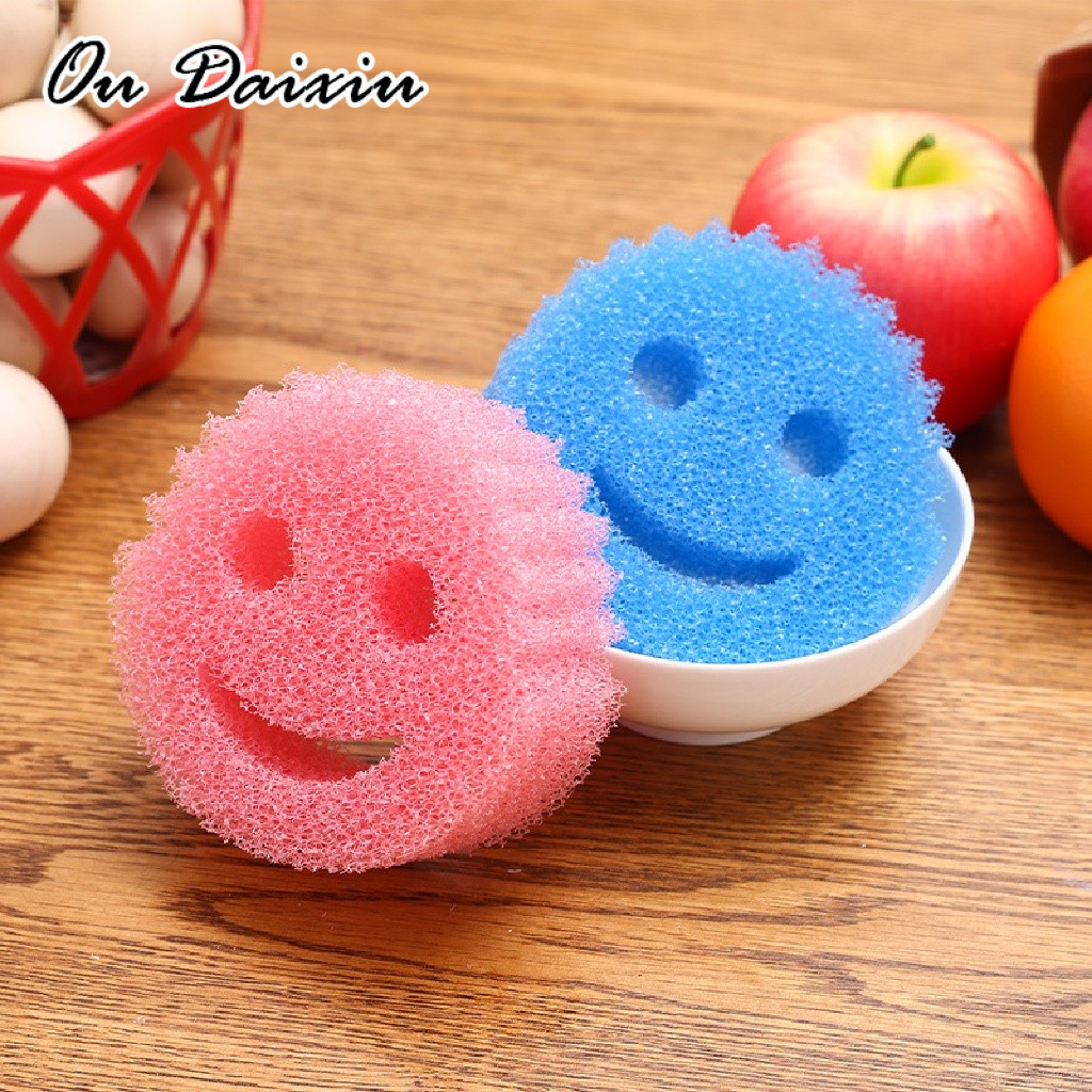 OUDAIXIU ครัวสร้างสรรค์ยิ้มใบหน้าเครื่องล้างจานฟองน้ำ ราคา 10 บาท*ส่งฟรี