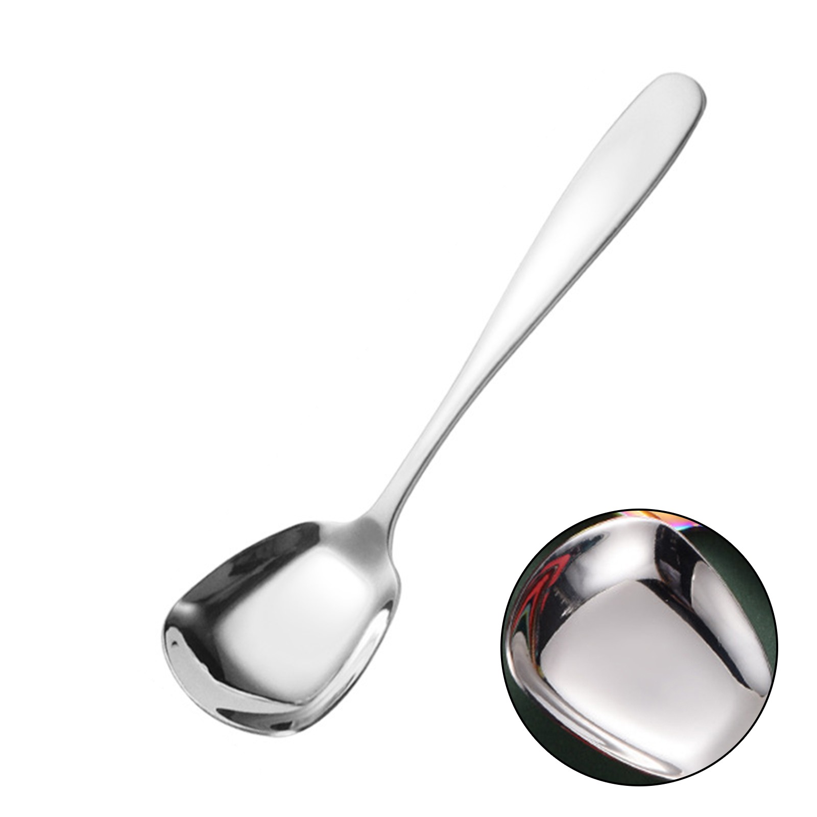 Hozzby thìa lớn cơm sáng bóng như gương & thìa thìa súp thép không gỉ 1 cái [Hàng có sẵn]