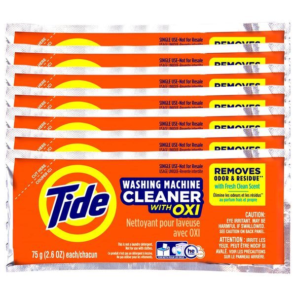 Bột vệ sinh máy giặt Tide usa Washing Machine Cleaner gói 75gr mẫu mới - Nhà ai lâu rồi chưa vệ sinh máy giặt thì dùng loại này giúp làm sạch máy giặt từ bên trong , giúp diệt vi khuẩn , nấm mốc bám trong máy giặt